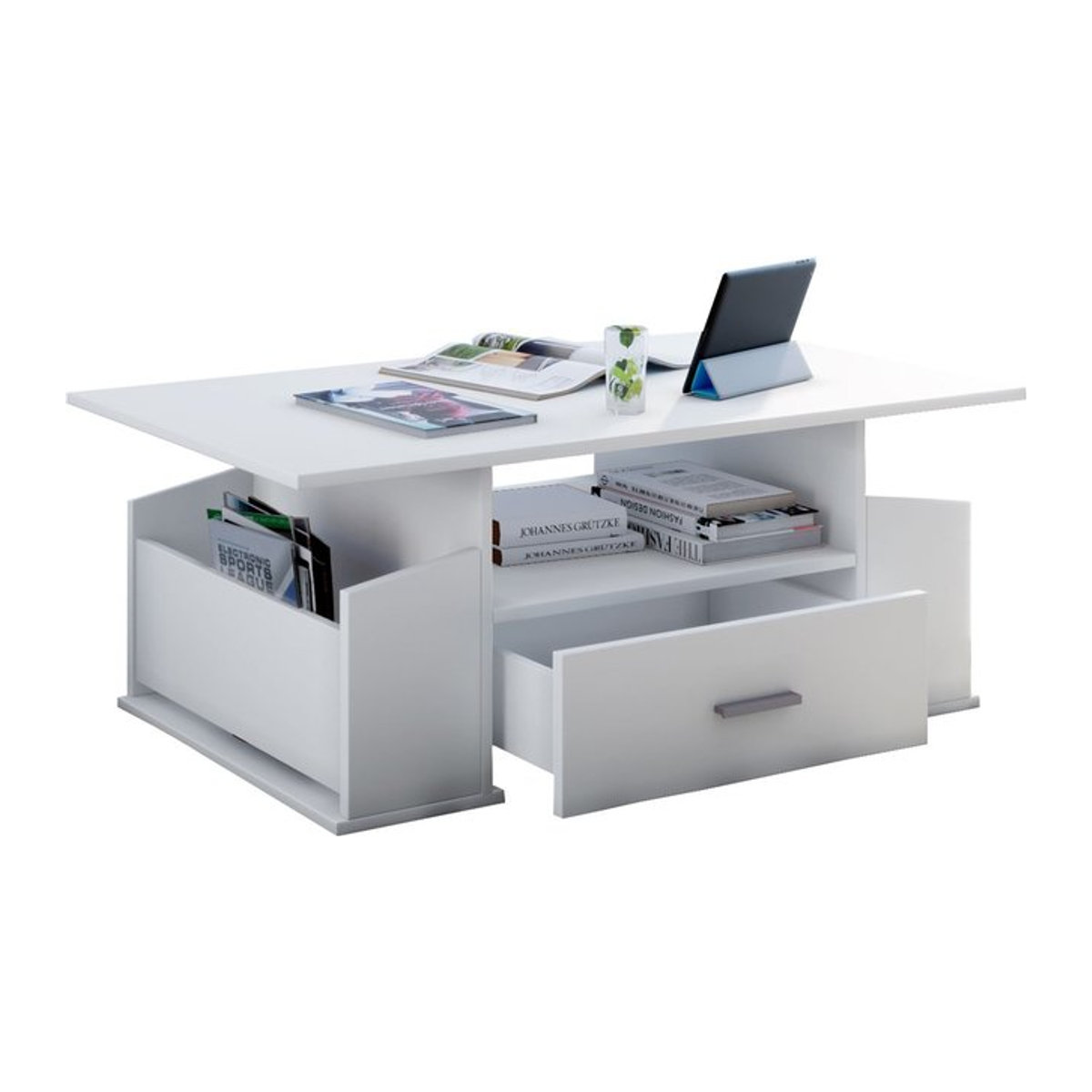 VCM Couchtisch Junata Weiß aus Holzwerkstoff, Rechteckig, B/H/T: 110 x 44 x 52 cm - Bild 1