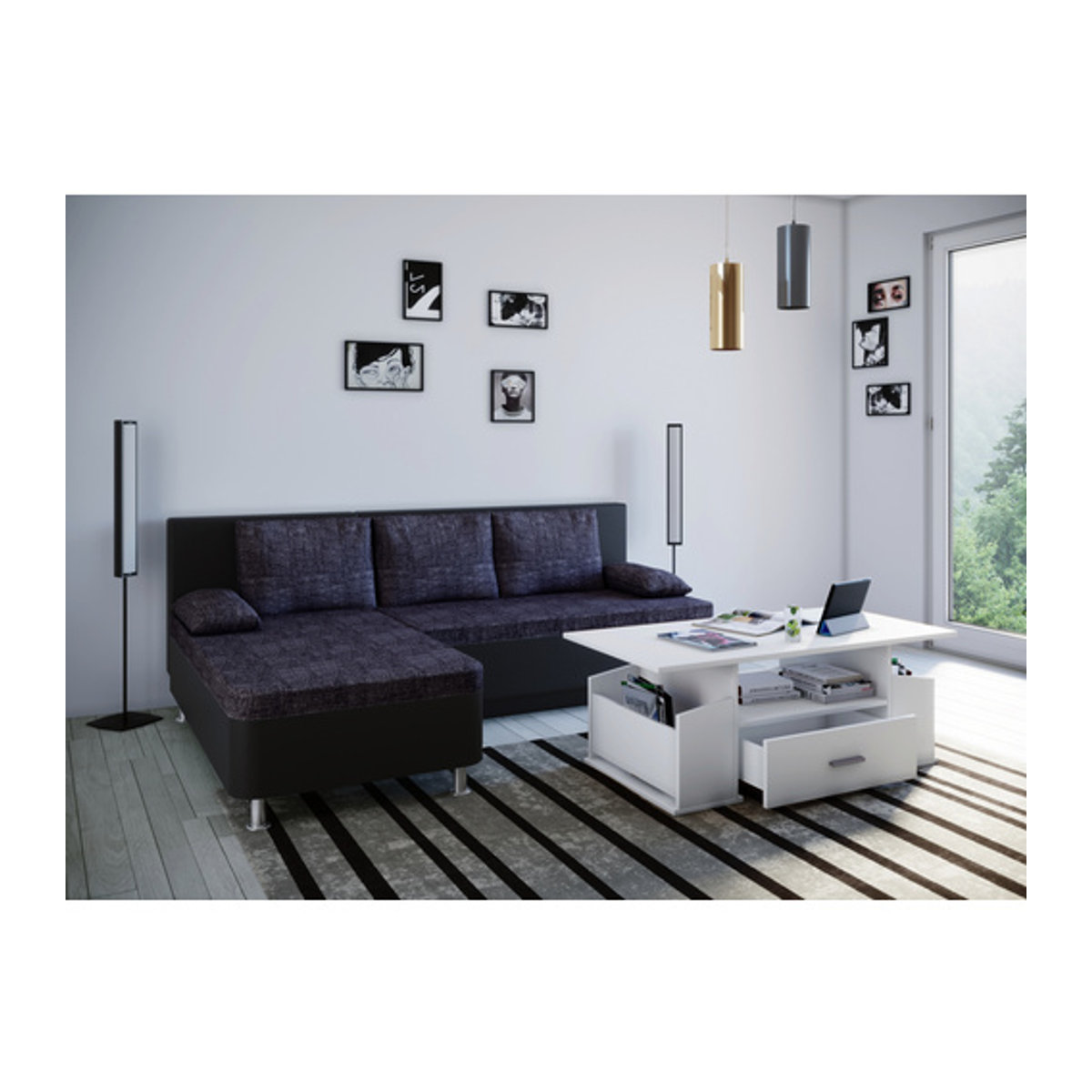 VCM Couchtisch Junata Weiß aus Holzwerkstoff, Rechteckig, B/H/T: 110 x 44 x 52 cm - Bild 4