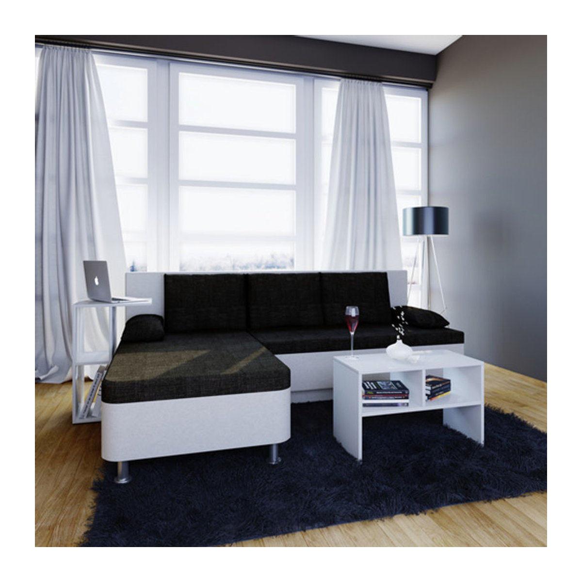 VCM Couchtisch Nachto in Weiß, Rechteckig, B/H/T: 40 x 60 x 45 cm - Bild 1