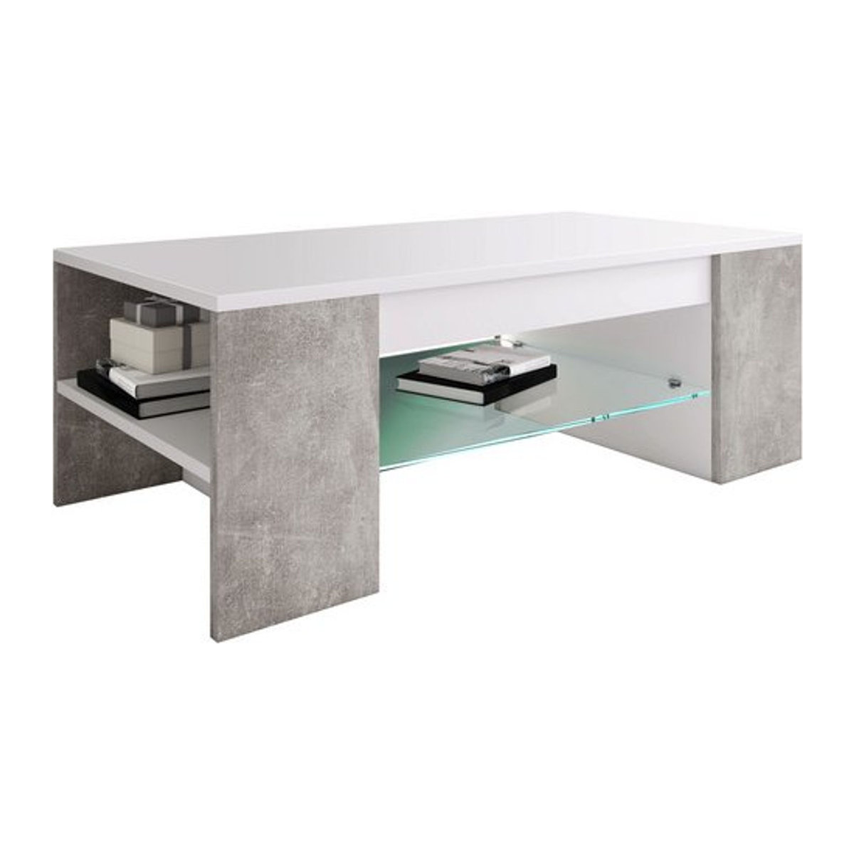 VCM Couchtisch Tunas in Grau, Rechteckig, Modern, B/H/L: 50 x 35 x 100 cm - Bild 1