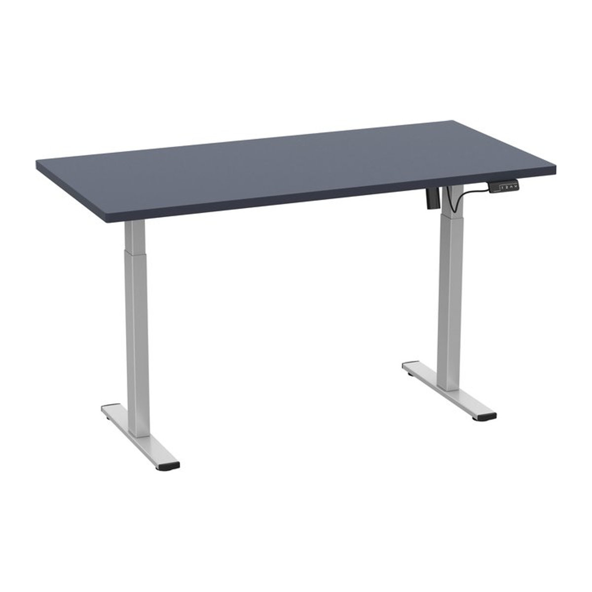 VCM Elektrisch Höhenverstellbarer Sitz-Steh-Schreibtisch Lona, Anthrazit/Silber, B/T: 110 x 50 cm - Bild 1