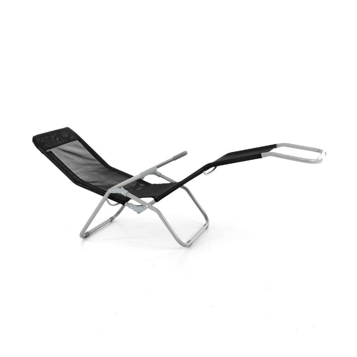 VCM Gartenliege Relaxliege aus Metall in Schwarz B/T/H: 48 x 160 x 100 cm - Bild 2