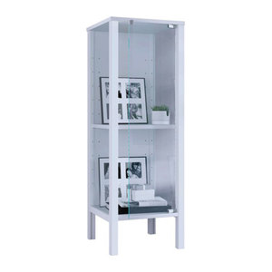 VCM Glasvitrine Jensol S stehend in Weiß mit ESG-Sicherheitsglas, Vitrinenschrank aus Holzwerkstoff und Glas, B/T/H: 98 x 33 x 35 cm