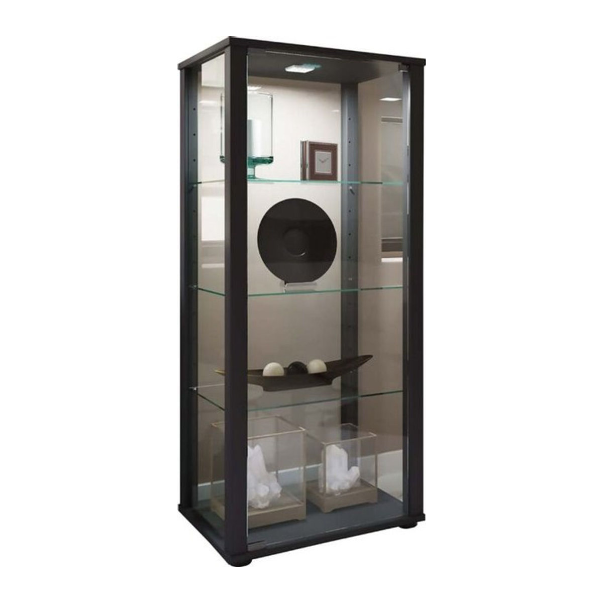VCM Glasvitrine Kavisa M Vitrinenschrank aus Holzwerkstoff und Glas in Schwarz und Weiß, H x B x T: 115 x 50 x 38 cm - Bild 3