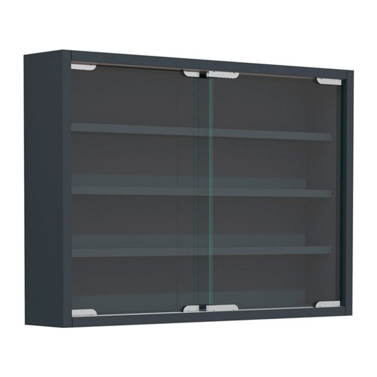 VCM Hängevitrine Agisa Modern in Anthrazit und Grau mit Glas und Drehtüren, B: 57 cm, H: 40 cm, T: 10 cm - Bild 1