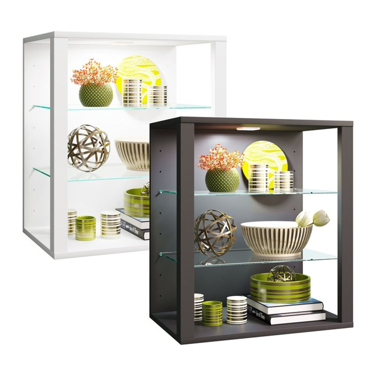 VCM Hängevitrine Glasol S Modern Weiß H x B x T: 60 x 52 x 35 cm - Bild 1