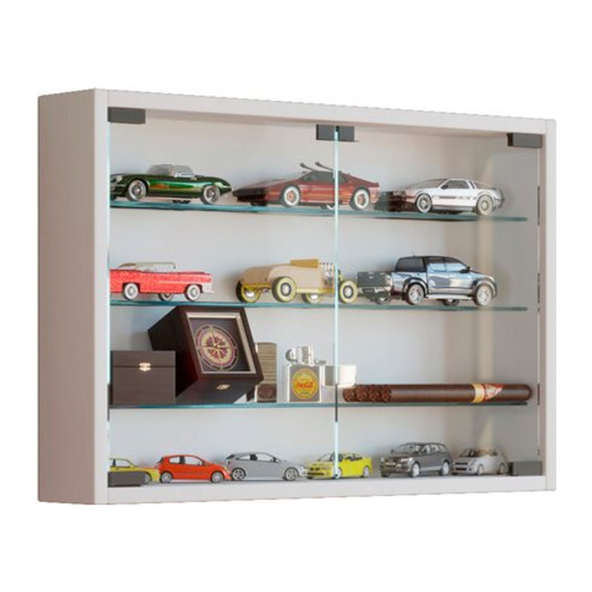 VCM Hängevitrine Mandosa M in Weiß aus Holzwerkstoff und Glas, B/T/H: 60 x 10 x 40 cm - Bild 2
