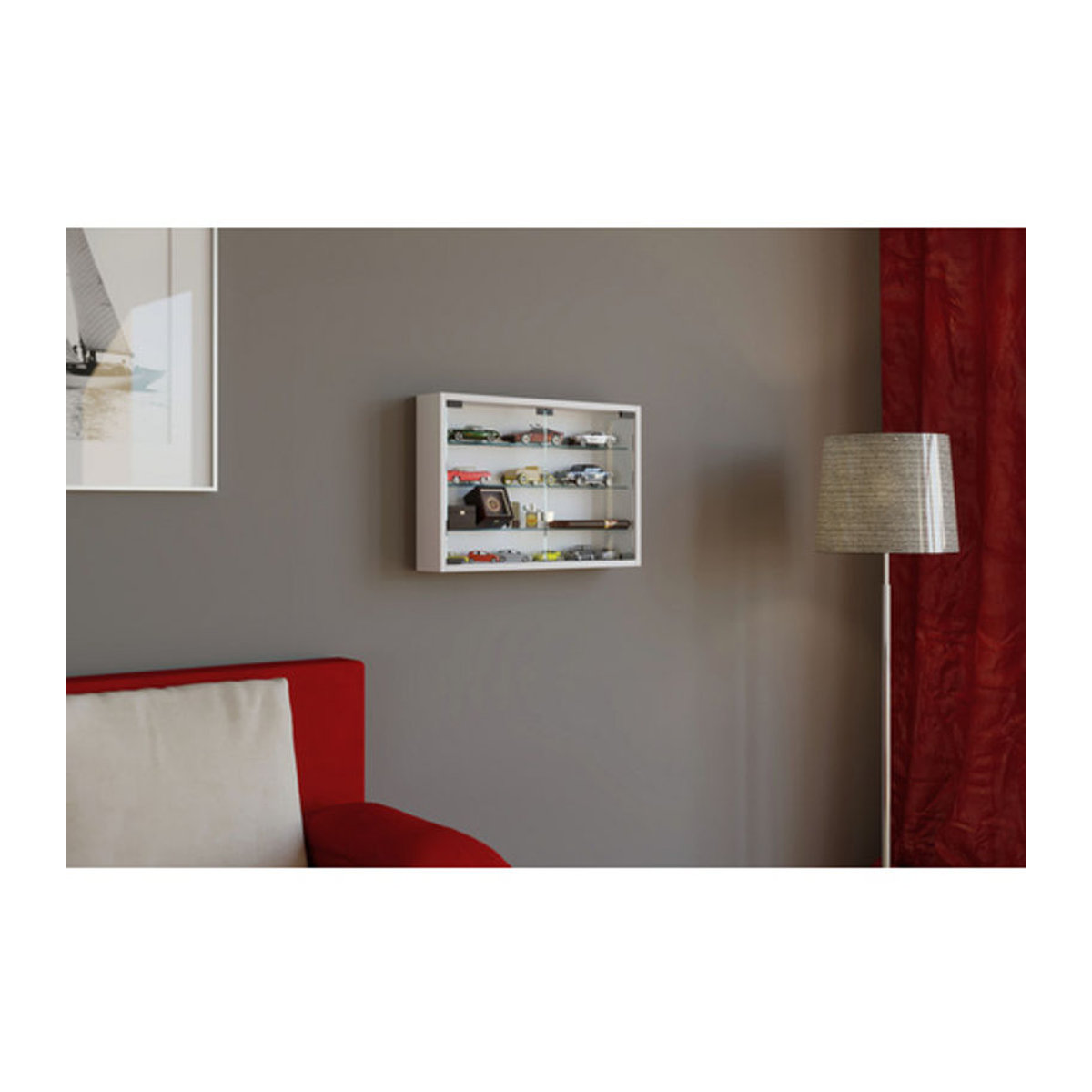 VCM Hängevitrine Mandosa M in Weiß aus Holzwerkstoff und Glas, B/T/H: 60 x 10 x 40 cm - Bild 3