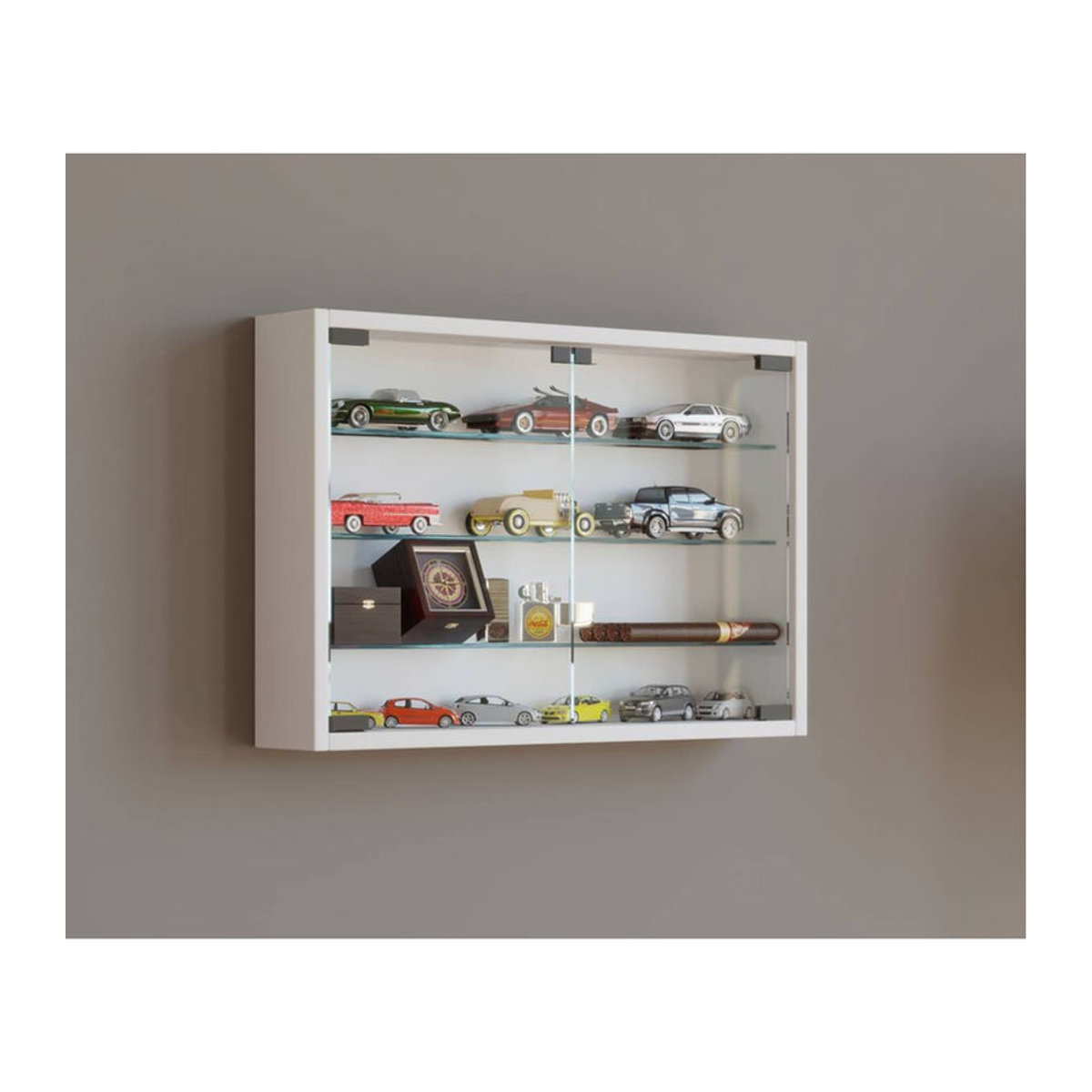 VCM Hängevitrine Mandosa M in Weiß aus Holzwerkstoff und Glas, B/T/H: 60 x 10 x 40 cm - Bild 4