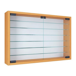 VCM Hängevitrine Mandosa XL aus Glas mit Drehtüren, Farbe Buche Braun, B/H/T: 60 x 40 x 10 cm
