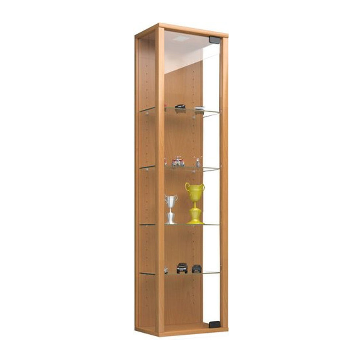 VCM Hängevitrine Stano Mini aus Glas und Holzwerkstoff in Braun, H x B x T: 115 x 33 x 18 cm - Bild 1