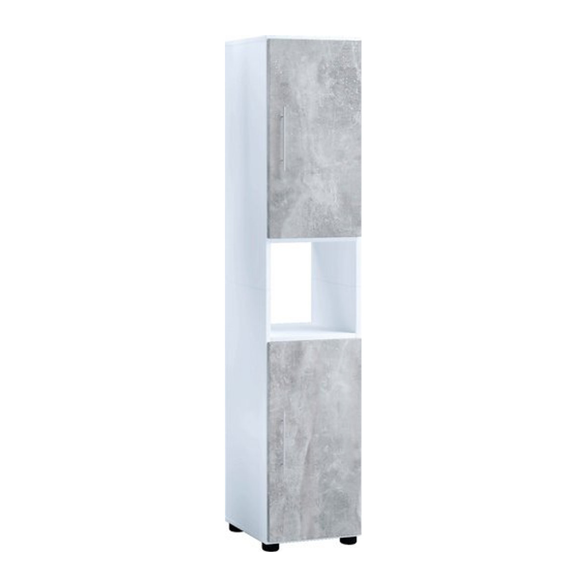 VCM Hochschrank Flandu Badezimmerschrank in Weiß und Grau mit Drehtüren, B/H/T: 31 x 160 x 32 cm - Bild 1