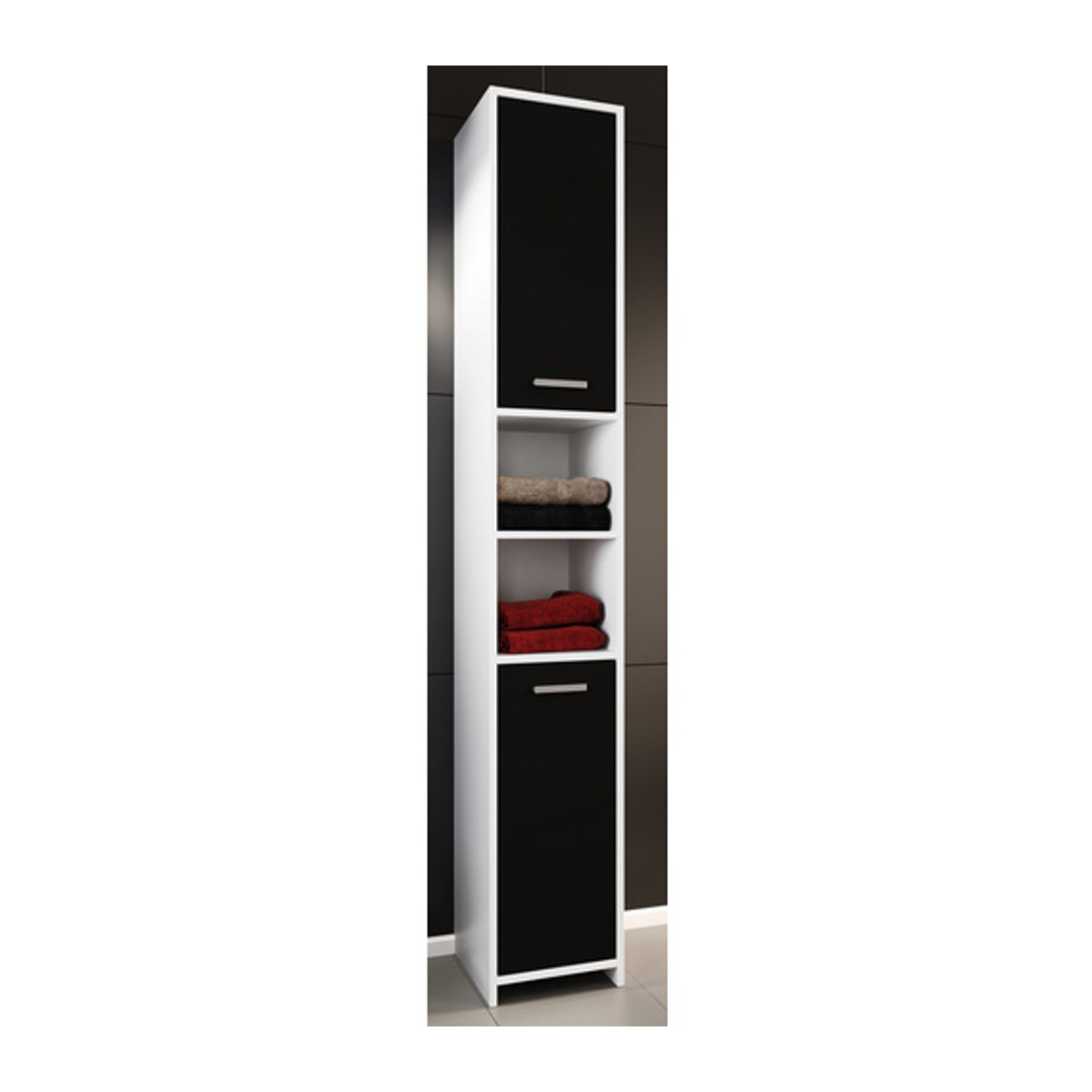 VCM Hochschrank Zalo modern in Schwarz/Weiß, B/H/T: 30 x 180 x 30 cm - Bild 2