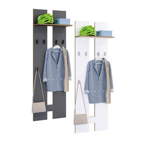 VCM Holz Garderoben-Set Salia L mit Hutablage und 4 Haken pro Paneel, H x B x T: 170 x 57 x 20 cm