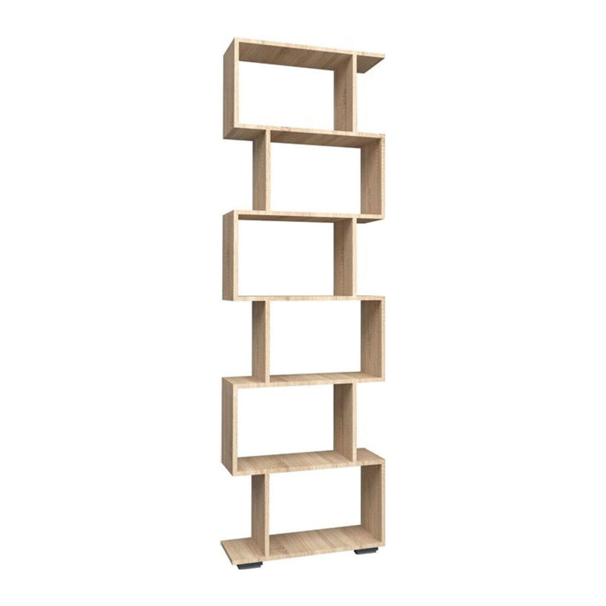VCM Holz Raumteiler Palusa L als freistehendes Bücherregal mit 6 Fächern in Sonoma-Eiche und Eiche Natur, H x B x T: 196 x 60 x 25 cm, 24 x 25 cm - Bild 2