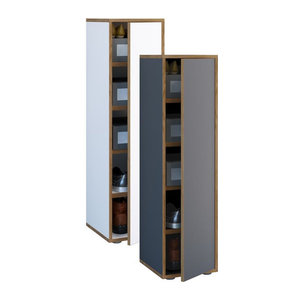 VCM Holz-Schuhschrank Salia Allzweckschrank mit 5 Fächern und Drehtüren, Modern, B/T/H: 30 x 33 x 110 cm