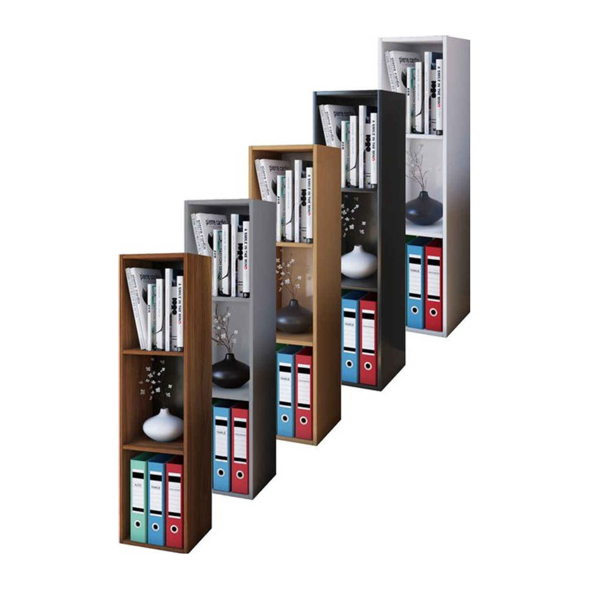 VCM Holzregal als freistehendes Bücherregal aus Holzwerkstoff, H x B x T: 107 x 34 x 30 cm - Bild 1
