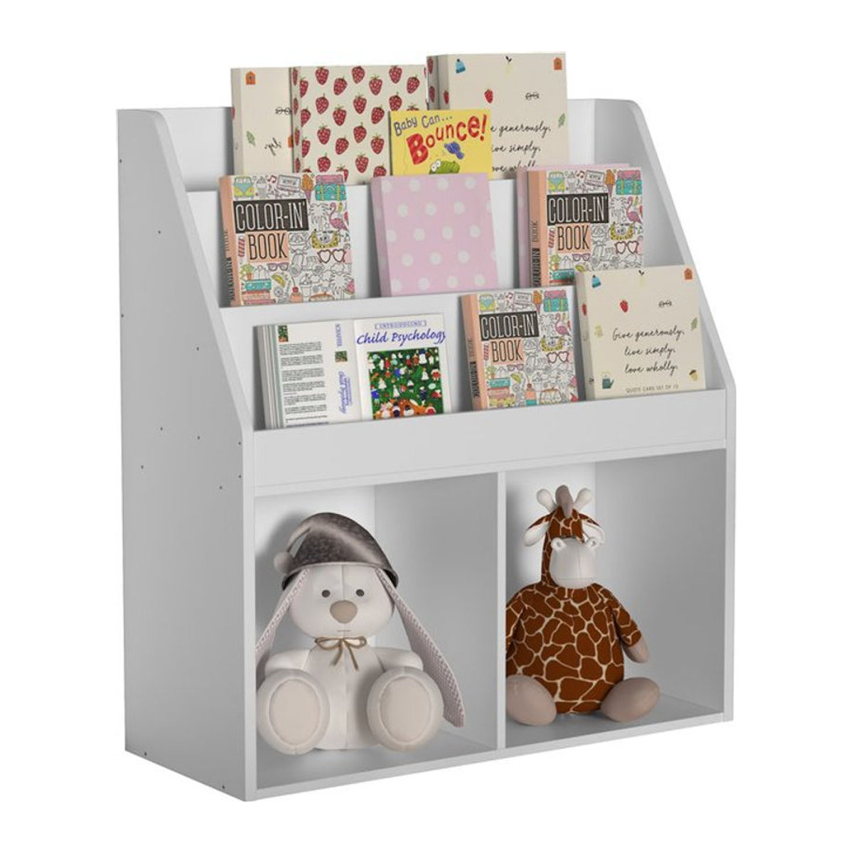 VCM Holzregal Besira M in Weiß, platzsparendes Kinderregal und Bücherregal, H x B x T: 80 x 73 x 30 cm - Bild 1