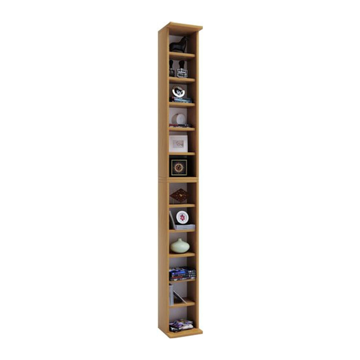 VCM Holzregal Bigol in Buche Natur für CDs und DVDs, freistehend, H: 180 cm, B: 21 cm, T: 20 cm - Bild 3