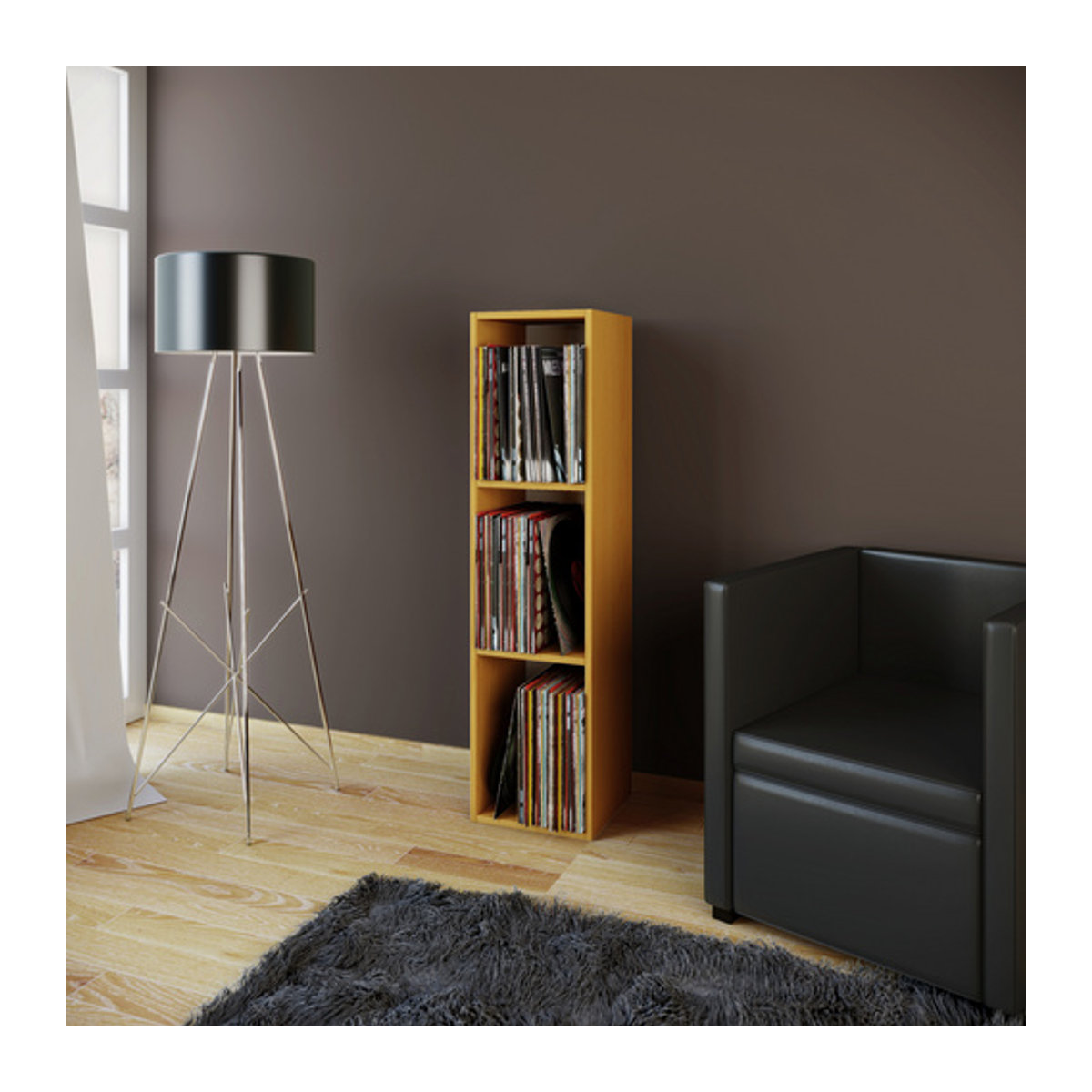 VCM Holzregal Offas 3 stehend in Buche Braun, B/T/H: 29 x 34 x 107 cm - Bild 2