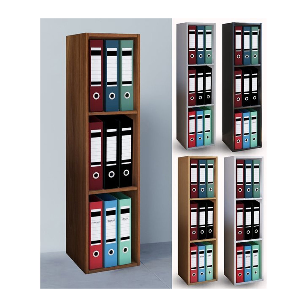 VCM Holzregal Offas 3 stehend in Buche Braun, B/T/H: 29 x 34 x 107 cm - Bild 3