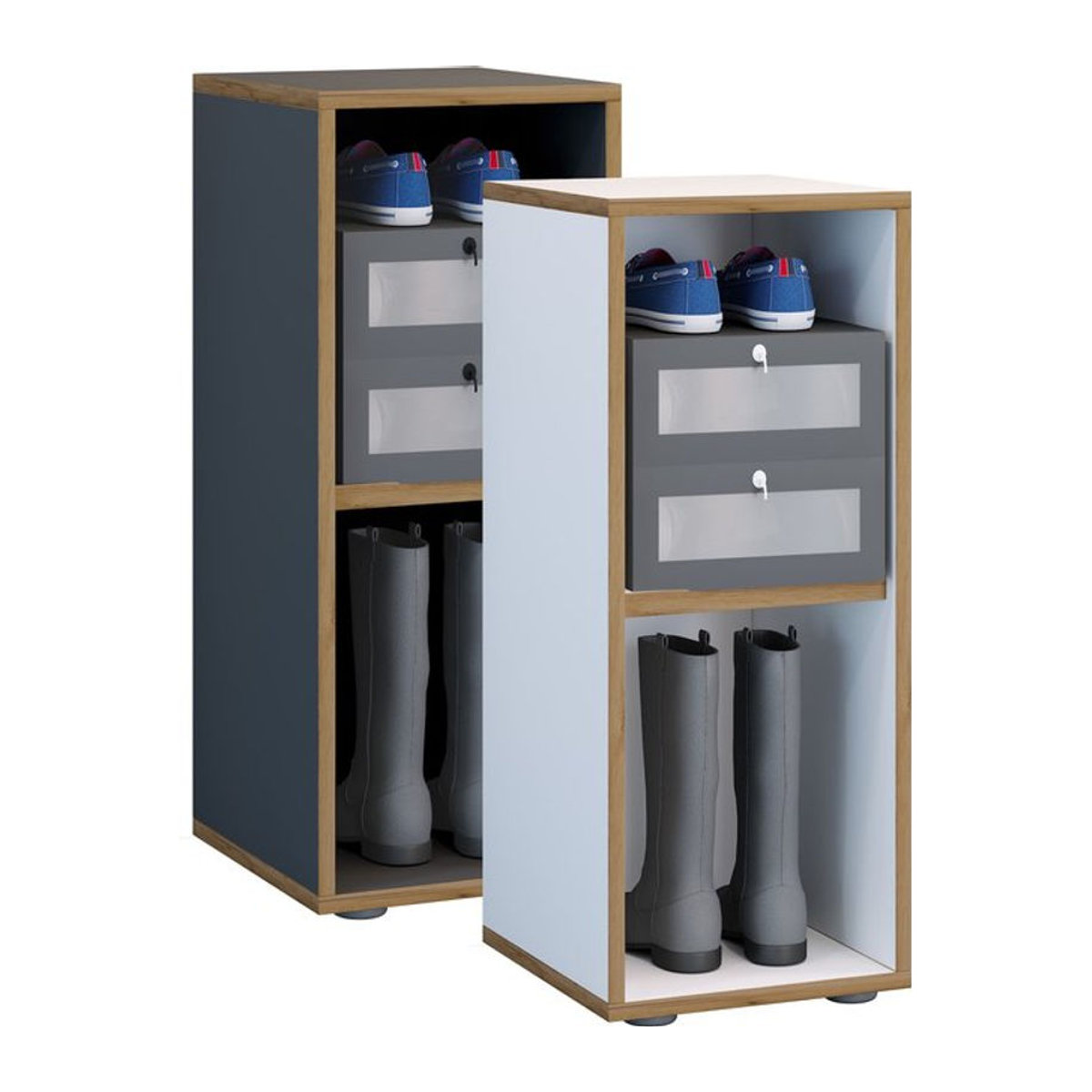 VCM Holzregal Salia 2fach freistehend Büroregal H x B x T: 74 x 30 x 33 cm - Bild 1