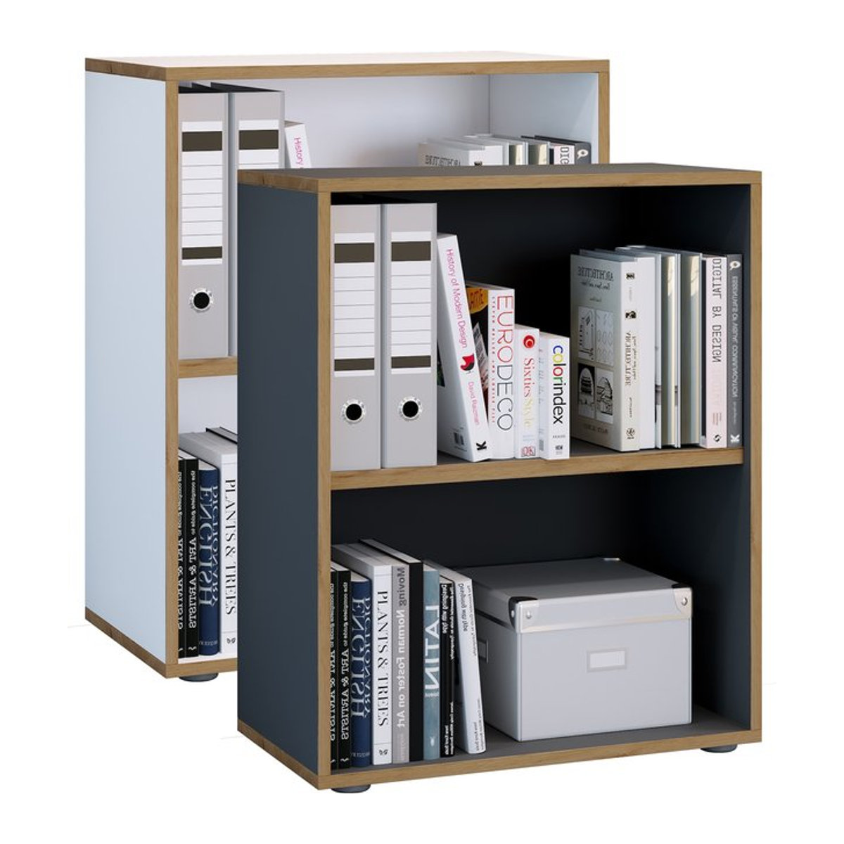 VCM Holzregal Salia 2fach freistehend modern H x B x T: 74 x 60 x 33 cm - Bild 1