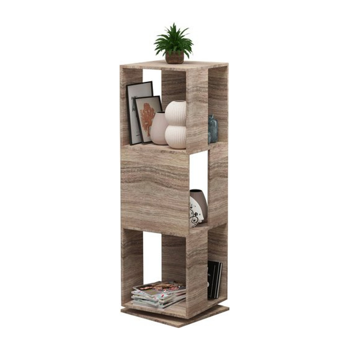 VCM Holzregal Stifta XL, braun, B/T/H: 34 x 34 x 109 cm - Bild 1