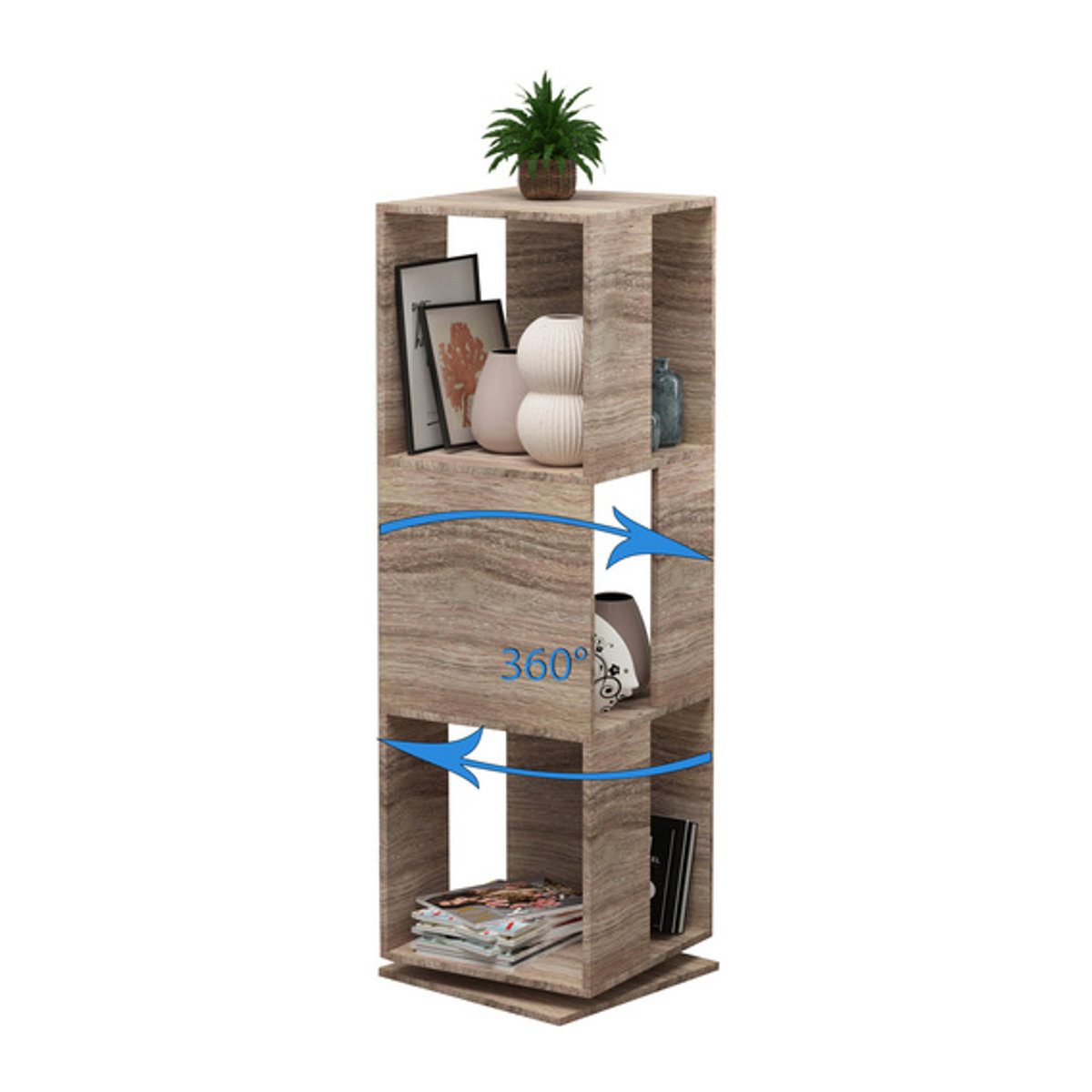 VCM Holzregal Stifta XL, braun, B/T/H: 34 x 34 x 109 cm - Bild 2