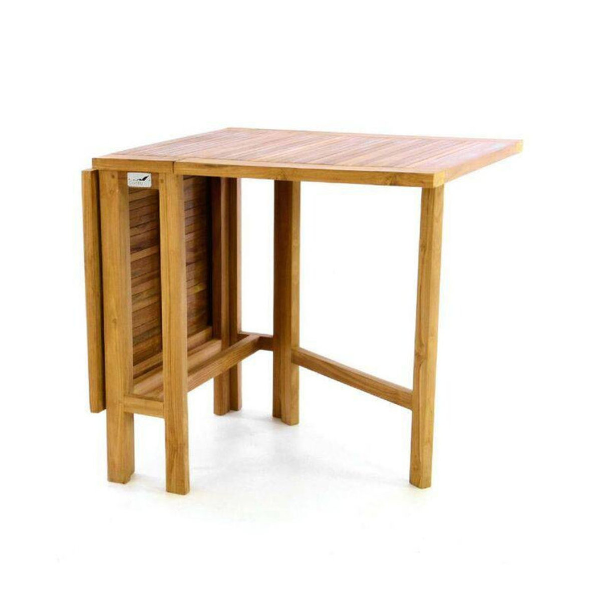 VCM Klappbarer Gartentisch aus Teak Massivholz in Braun, B/H/L: 130 x 75 x 65 cm - Bild 1