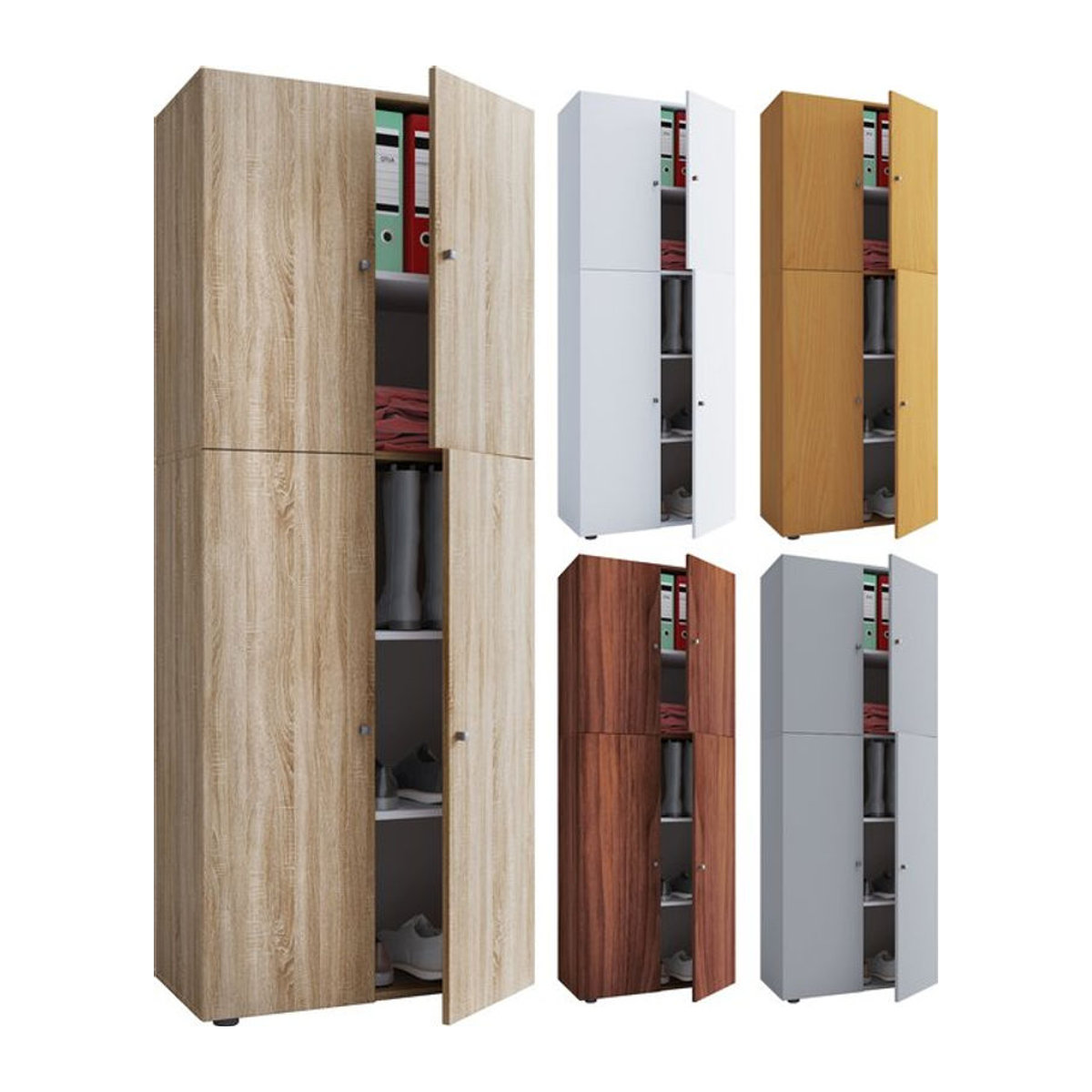 VCM Kleiderschrank Lona in Weiß mit Drehtüren und 5 Fächern, B/H/T: 70 x 184 x 40 cm - Bild 1