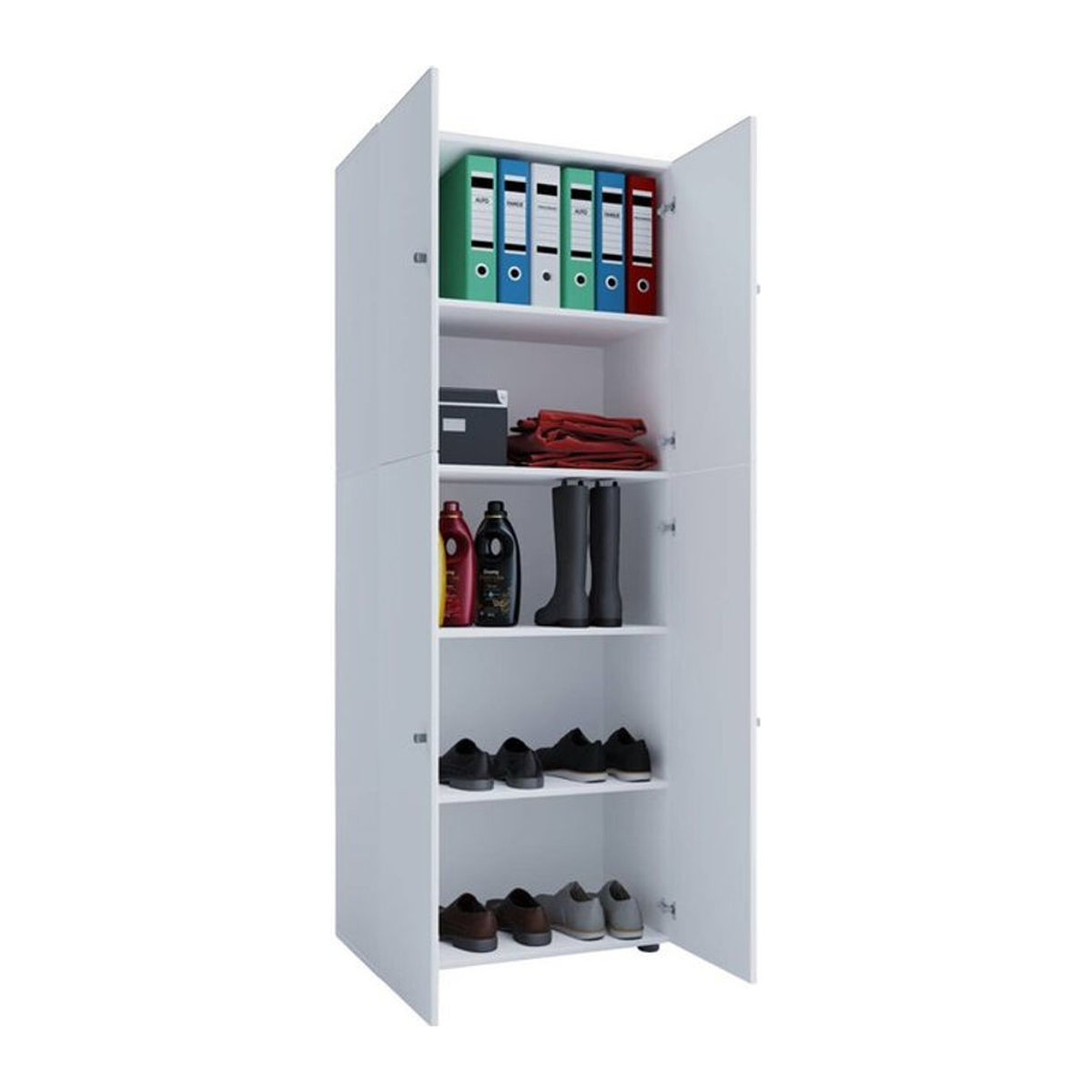 VCM Kleiderschrank Lona in Weiß mit Drehtüren und 5 Fächern, B/H/T: 70 x 184 x 40 cm - Bild 3
