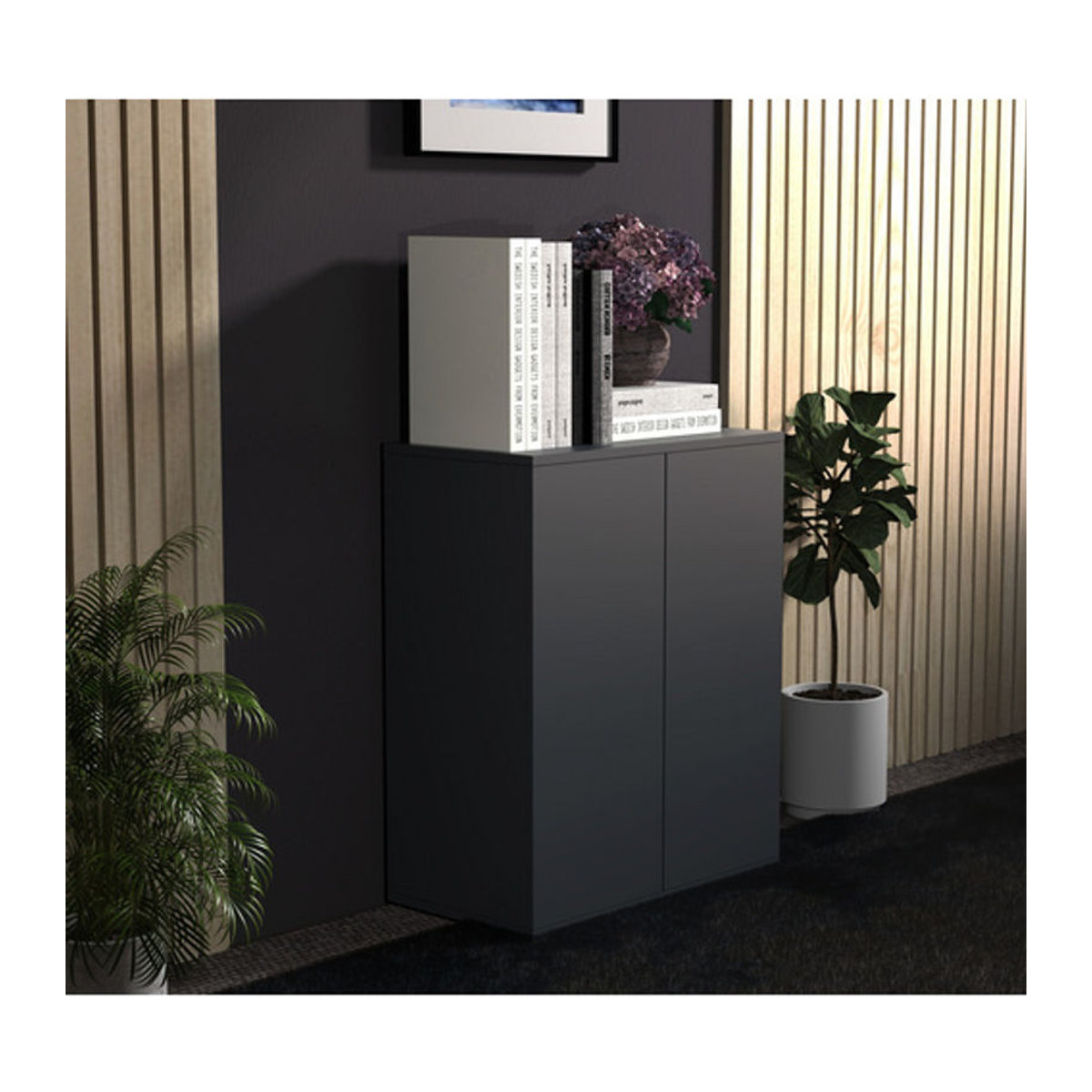 VCM Kommode Dalosa in Grau und Anthrazit, Modern, B/H/T: 60 x 73 x 32 cm - Bild 2