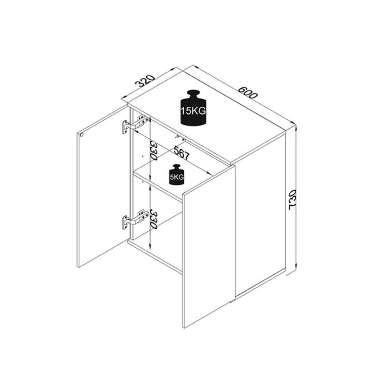 VCM Kommode Dalosa in Grau und Anthrazit, Modern, B/H/T: 60 x 73 x 32 cm - Bild 3