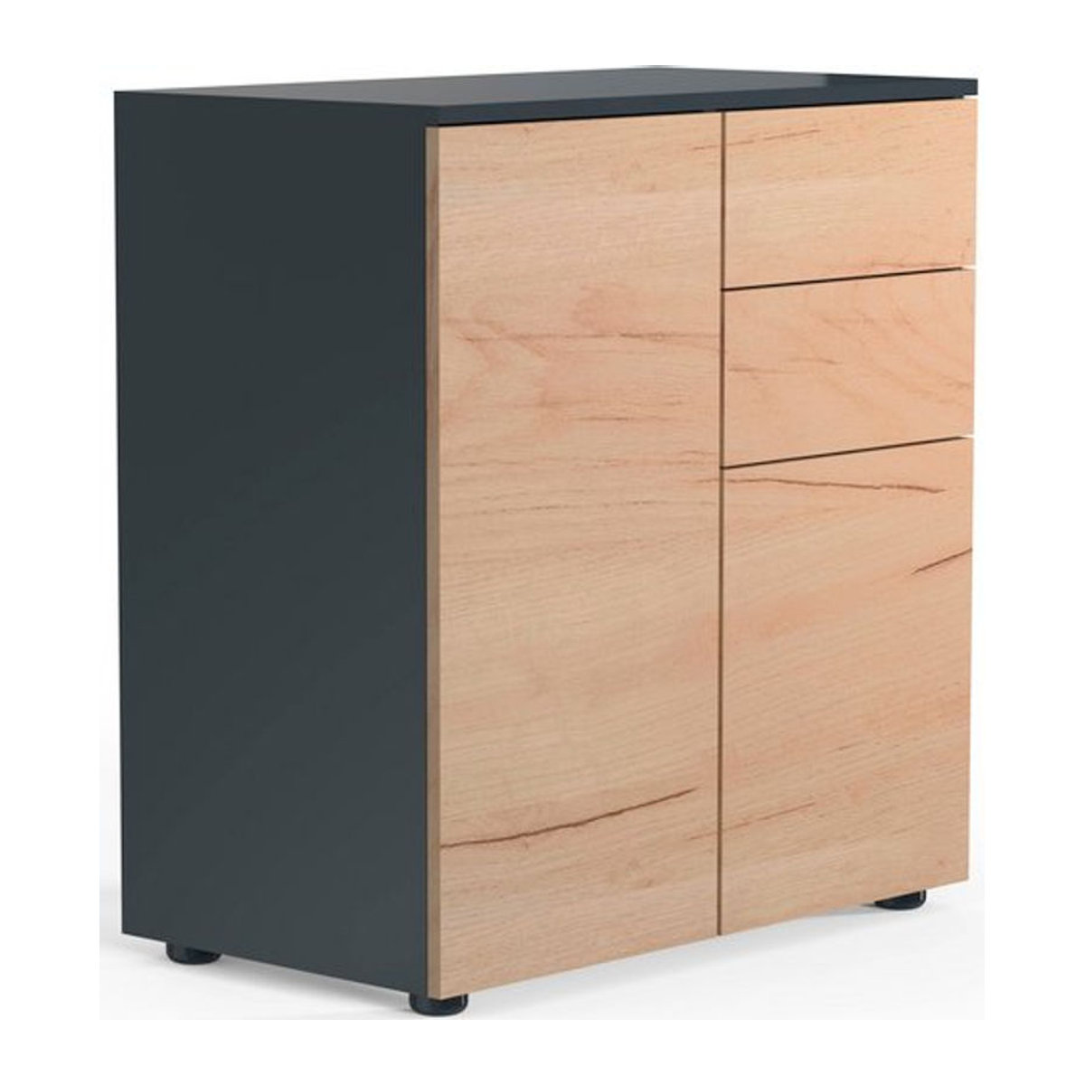 VCM Kommode Dalosa Modern mit 4 Fächern und 2 Schubladen, Holz, Anthrazit/Honig-Eiche, B/T/H: 70 x 39 x 77 cm - Bild 1