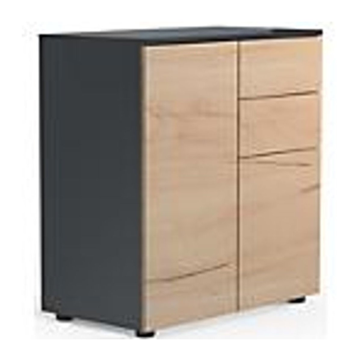 VCM Kommode Dalosa Modern mit 4 Fächern und 2 Schubladen, Holz, Anthrazit/Honig-Eiche, B/T/H: 70 x 39 x 77 cm - Bild 5
