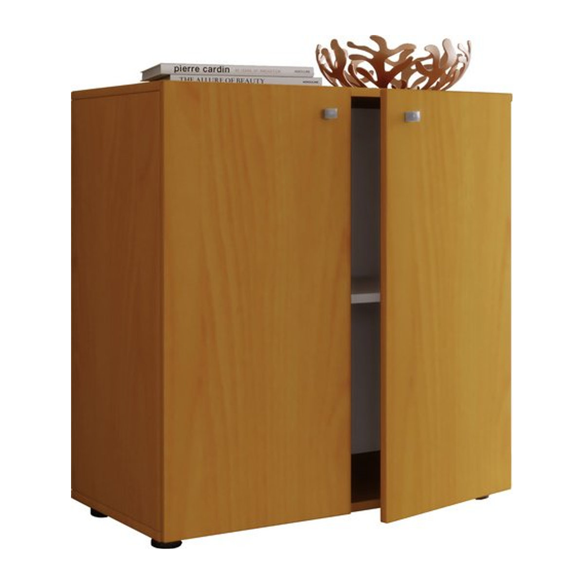 VCM Kommode Vandol 1 in Buche Natur mit 2 Drehtüren und Fachbodeneinteilung, B: 70 cm, H: 75 cm, T: 36 cm - Bild 1
