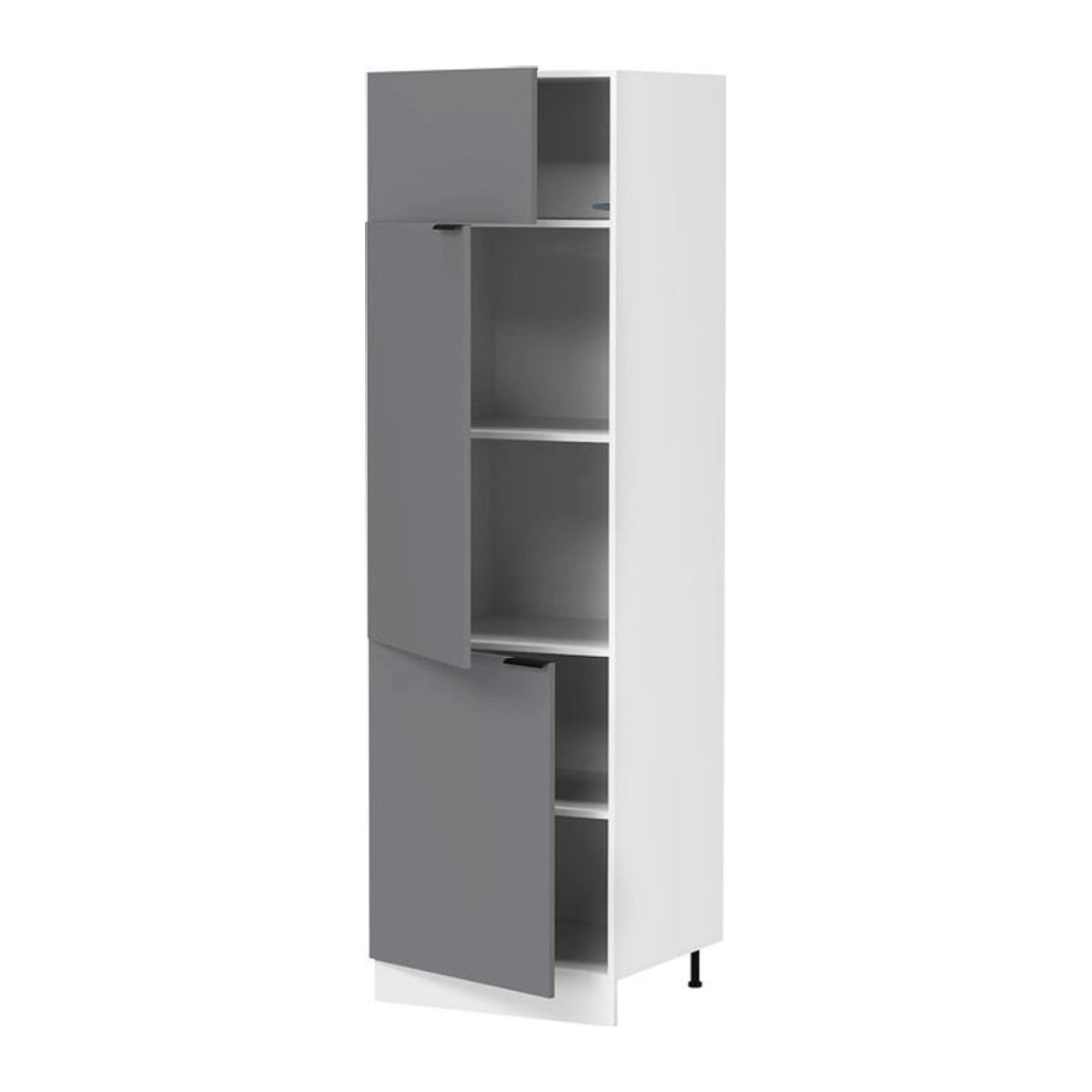 VCM Küchenhochschrank Fasola Vorratsschrank aus Metall mit Drehtüren Schwarz/Weiß H x B x T: 207 x 60 x 57 cm - Bild 1