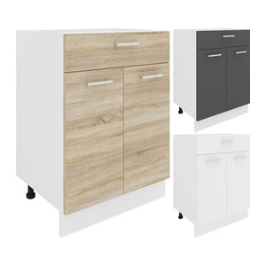 VCM Küchenunterschrank aus Metall mit Drehtüren im modernen Design, H x B x T: 82 x 60 x 46 cm