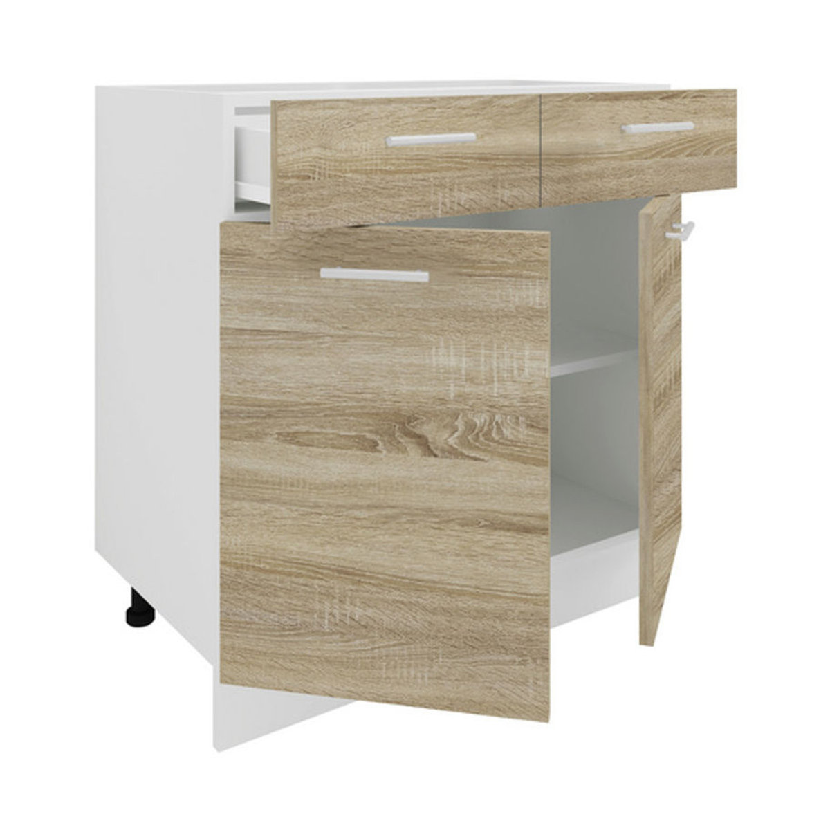 VCM Küchenunterschrank Esilo in Beige mit Schublade und Drehtüren, B/T/H: 80 x 46 x 82 cm - Bild 2