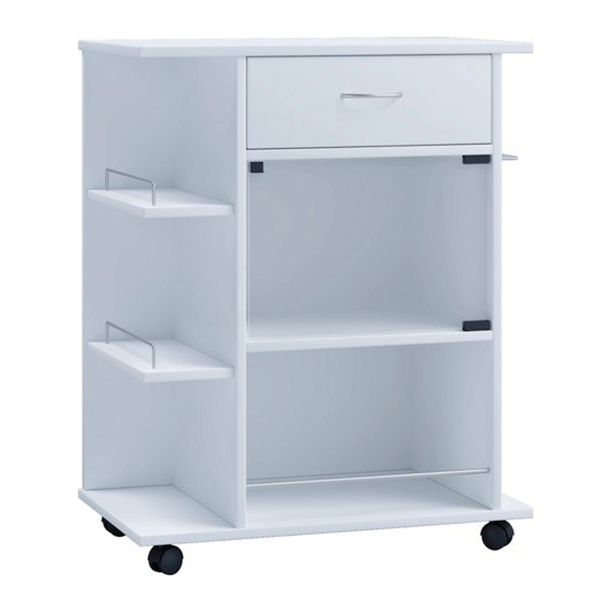 VCM Küchenwagen Pocis in Weiss aus Holzwerkstoff und Glas, B/H: 65 x 80 cm - Bild 1