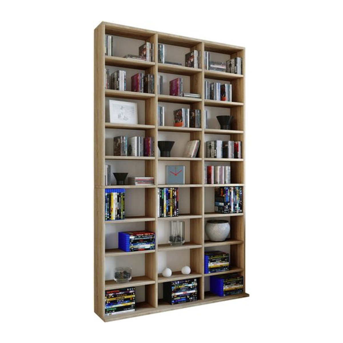 VCM Megosa Maxi Bücherregal aus Holzwerkstoff in Eiche Natur Braun, H x B x T: 181 x 102 x 23 cm - Bild 2