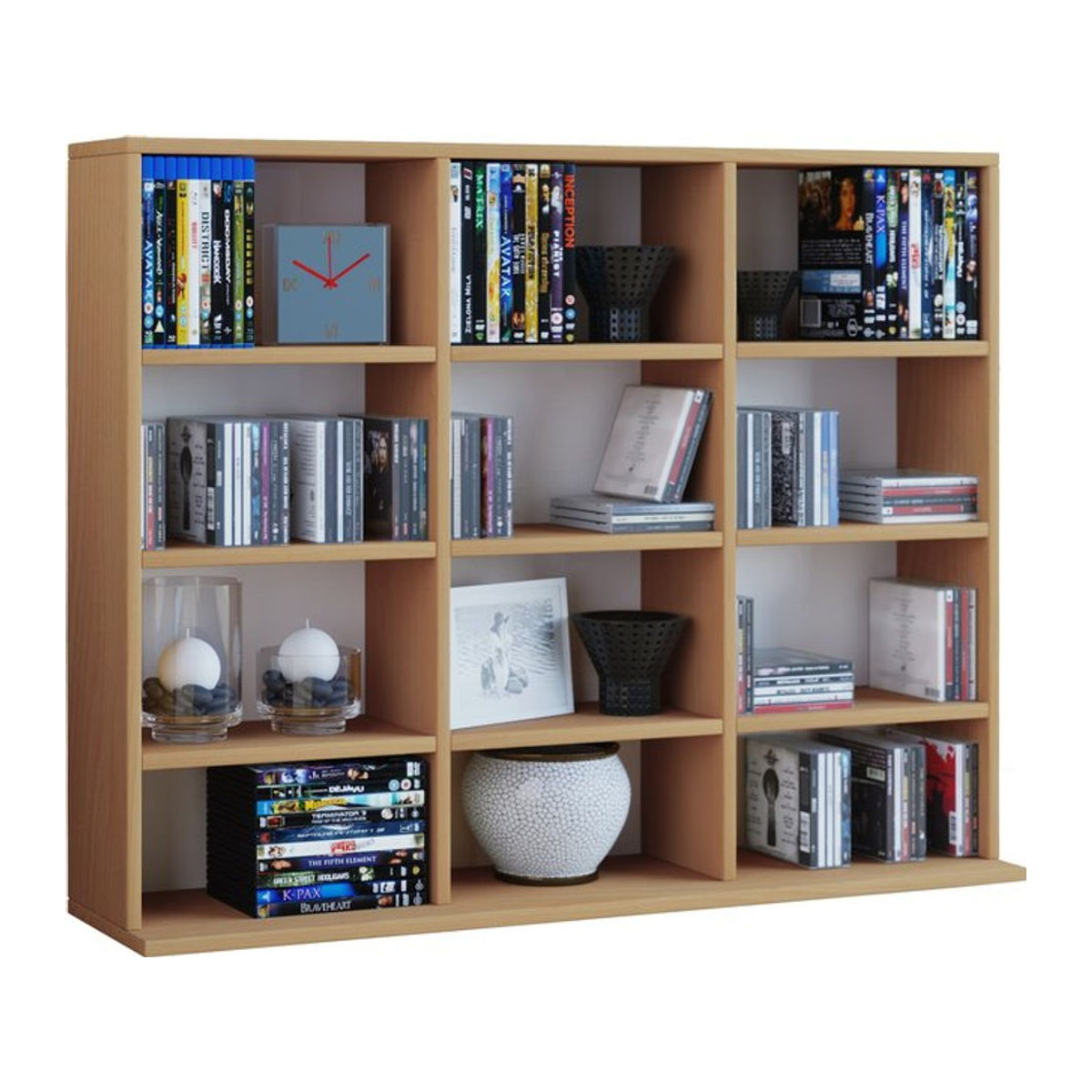 VCM Megosa Mini Bücherregal aus Holz in Buche, freistehend, H x B x T: 82 x 102 x 23 cm - Bild 1