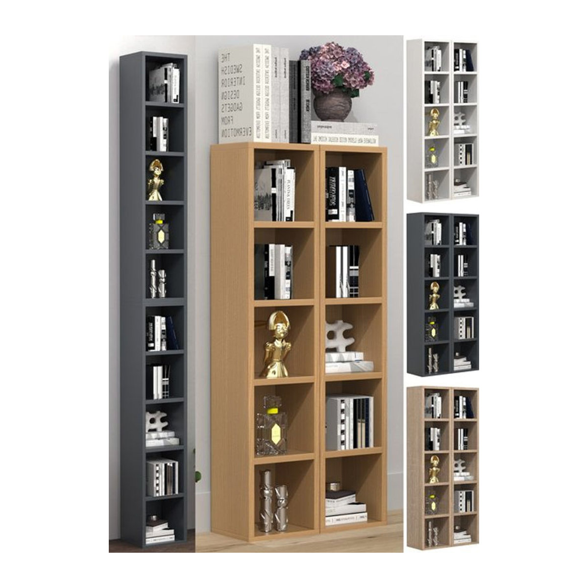 VCM Megosa S Bücherregal aus Holz in Natur für CD, DVD und Dekoration - Bild 1