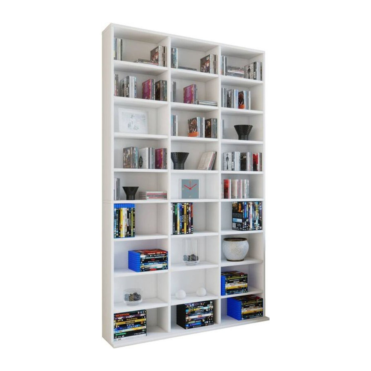 VCM Megosa XL Holzregal weiß, freistehendes Bücherregal für CDs und DVDs, B/T/H: 102 x 23 x 181 cm - Bild 4
