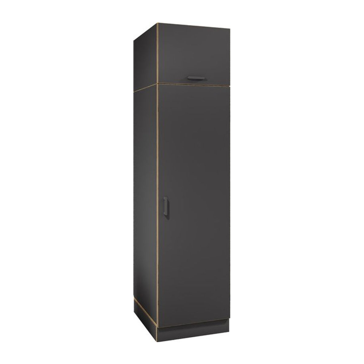 VCM Mehrzweck-Wäscheschrank Rislo BD XXL in Anthrazit, moderner schmaler Stauraumschrank mit 4 Fächern und 2 Drehtüren, H x B x T: 200 x 50 x 60 cm - Bild 1