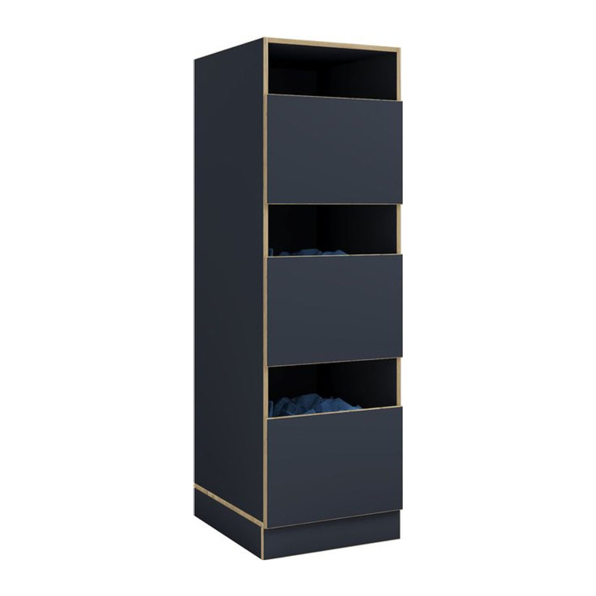 VCM Mehrzweck-Wäscheschrank Rislo CL XL in Anthrazit mit 3 Fächern und Drehtüren, minimalistisches Design, H x B x T: 162 x 50 x 60 cm - Bild 1