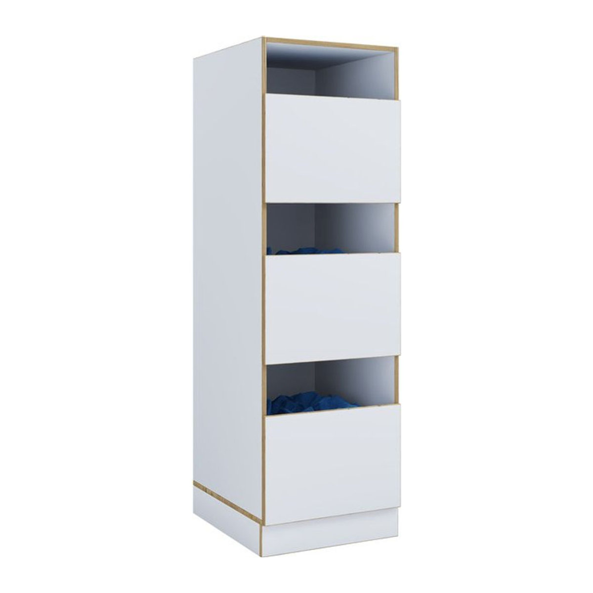 VCM Mehrzweck-Wäscheschrank Rislo CL XL mit 3 Fächern und Drehtüren, Weiß, H x B x T: 162 x 50 x 60 cm - Bild 1