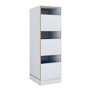 VCM Mehrzweck-Wäscheschrank Rislo CL XL mit 3 Fächern und Drehtüren, Weiß, H x B x T: 162 x 50 x 60 cm