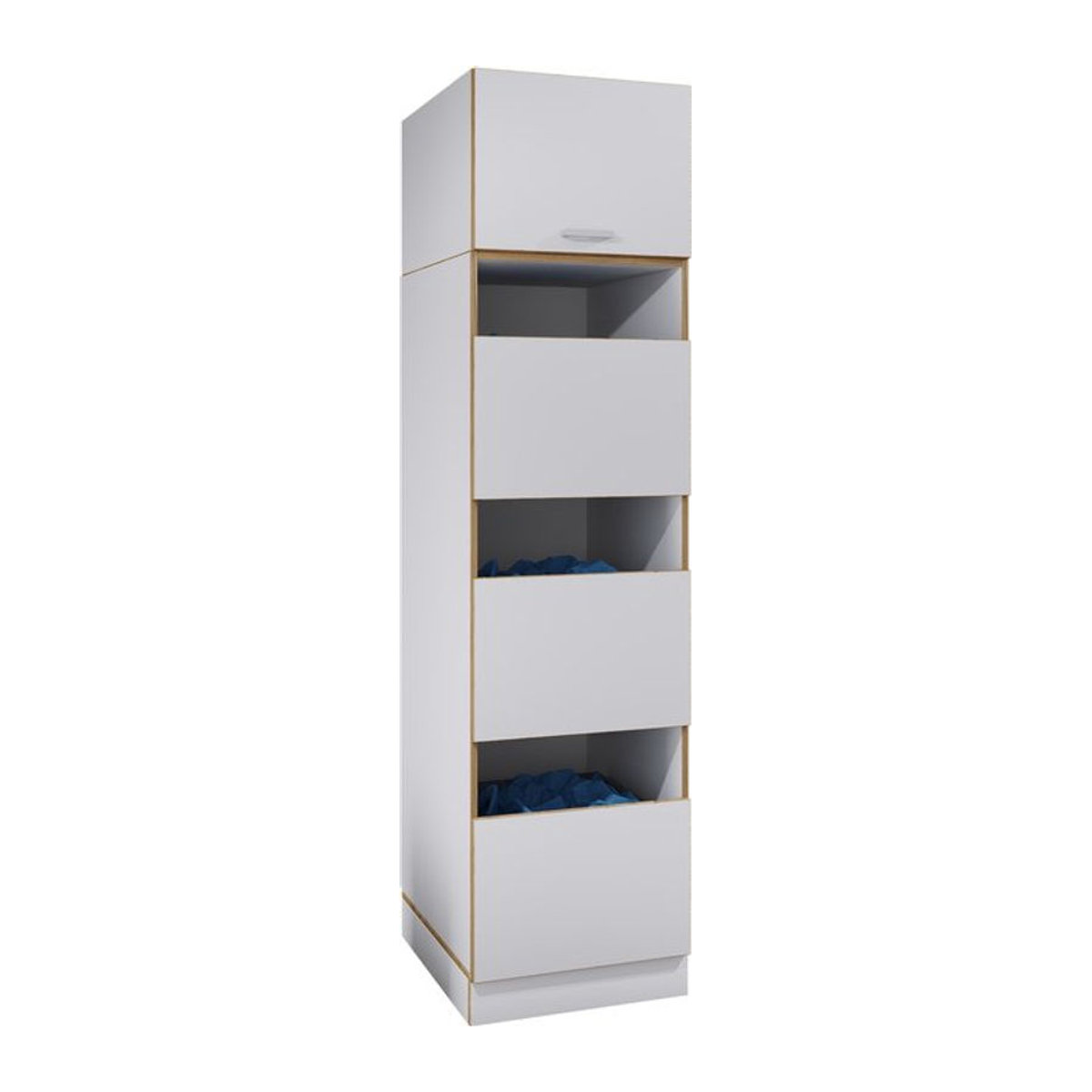 VCM Mehrzweck-Wäscheschrank Rislo SD XXL in Weiß mit 4 Fächern und Drehtüren, H x B x T: 200 x 50 x 60 cm - Bild 1